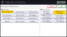 Εικόνα οθόνης πίνακα χειρισμού