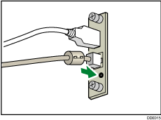 Ilustración de la conexión del cable de interfaz USB