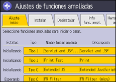 Ilustración de la pantalla panel de mandos