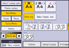 Illustration de l'écran du panneau de commande