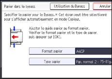 Illustration de l'écran du panneau de commande