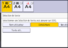 Illustration de l'écran du panneau de commande