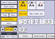 Illustration de l'écran du panneau de commande