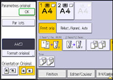 Illustration de l'écran du panneau de commande