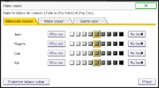 Illustration de l'écran du panneau de commande