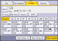 Illustration de l'écran du panneau de commande