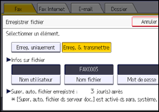 Illustration de l'écran du panneau de commande