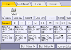 Illustration de l'écran du panneau de commande