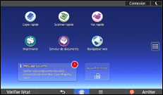 Illustration de l'écran du panneau de commande