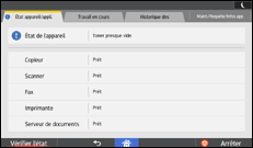 Illustration de l'écran du panneau de commande