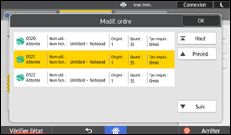 Illustration de l'écran du panneau de commande