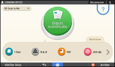 Illustration de l'écran du panneau de commande