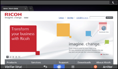 Illustration de l'écran du panneau de commande