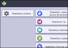 Illustration de l'écran du panneau de commande