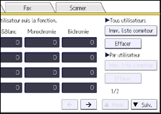 Illustration de l'écran du panneau de commande