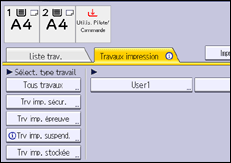 Illustration de l'écran du panneau de commande