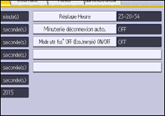 Illustration de l'écran du panneau de commande