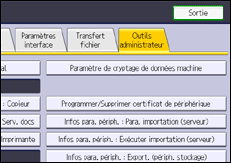 Illustration de l'écran du panneau de commande