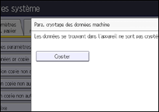Illustration de l'écran du panneau de commande