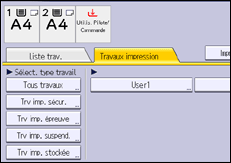 Illustration de l'écran du panneau de commande