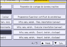 Illustration de l'écran du panneau de commande