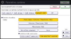 Illustration de l'écran du panneau de commande