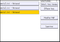 Illustration de l'écran du panneau de commande