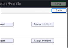 Illustration de l'écran du panneau de commande