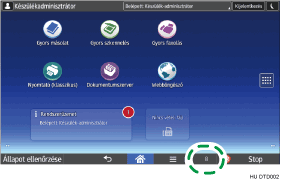 A kezelőpanel ismertetése