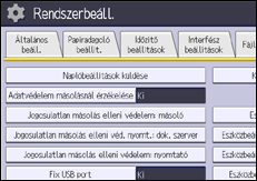 A kezelőpanel ismertetése