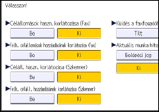 A kezelőpanel ismertetése