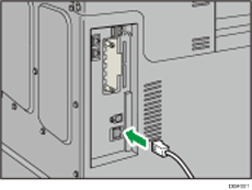 Afbeelding van het aansluiten van de Ethernet-kabel