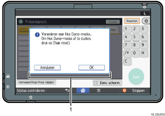 Genummerde afbeelding van het bedieningspaneel