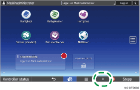 Illustrasjon av betjeningspanelet