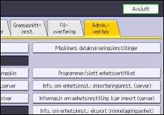 Illustrasjon av betjeningspanel