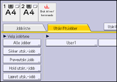 Illustrasjon av betjeningspanel