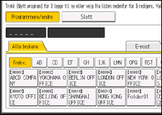 Illustrasjon av betjeningspanel