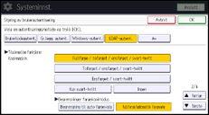 Illustrasjon av betjeningspanel