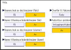 Illustrasjon av betjeningspanel