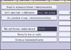 Illustrasjon av betjeningspanel