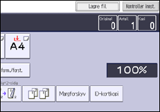 Illustrasjon av betjeningspanel