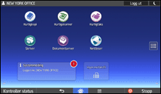 Illustrasjon av betjeningspanel