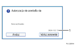 Ilustracja ekranu panela oznaczona numerowanymi odsyłaczami