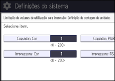Ilustração do ecrã do painel de operação