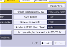 Ilustração do ecrã do painel de operação