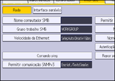 Ilustração do ecrã do painel de operação