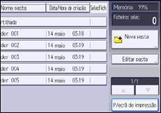 Ilustração do ecrã do painel de operação