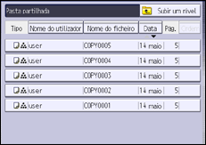 Ilustração do ecrã do painel de operação