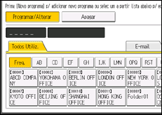 Ilustração do ecrã do painel de operação
