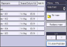 Bild av användarpanelens skärm